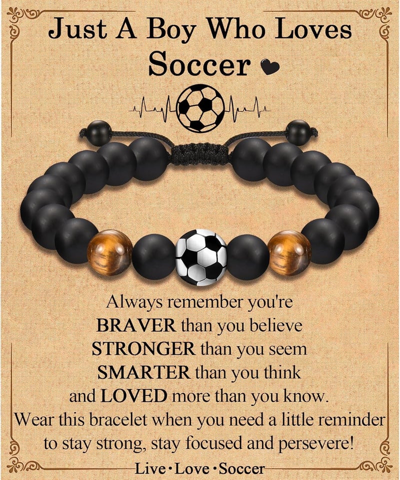 EFVISD Store Soccer Football Basketball Baseball Hockey Bracelet Gifts for Boys Players Team Lovers Son Grandson Brother Nephew Friend as Birthday/Valentines Day/Graduation/Back to School/Christmas Gifts - Image 1
